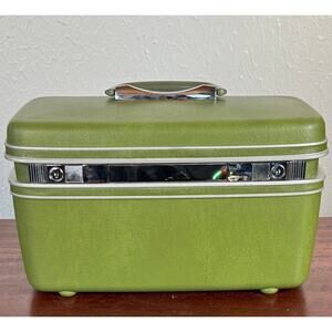 Green Samsonite Silhouette Train Case 1970s Travel Storage